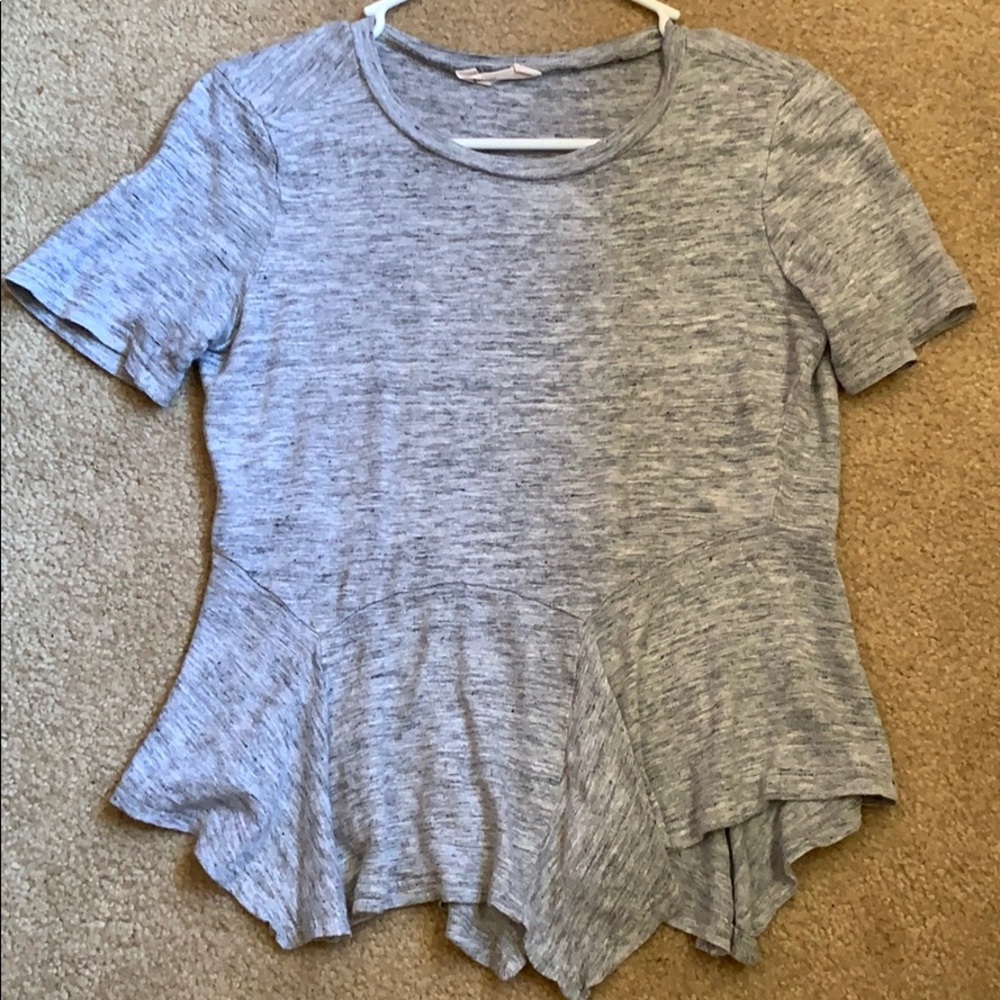 Rebecca Taylor Gray Peplum Top XS